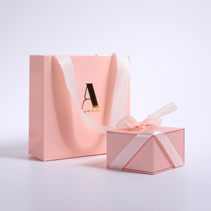 High End Magnetic Flip Jewelry <b>Box</b> Custom Logo Printed with <b>Mirror</b> and Ribbon Bow for Women Jewelry Gift Packaging - Product Image 2