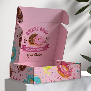 Boîte de papier d'emballage de biscuits de qualité alimentaire beignet à impression numérique avec logo personnalisé Beauty Design - Product Image 4