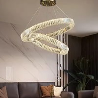 Anneau Salon Lustres De Luxe Pendentif Lumière Décoration Moderne Or Cristal Led Pendentif Lumière