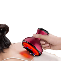 Appareil de thérapie par ventouses chauffantes à lumière rouge électrique rechargeable par USB en plastique avec fonction de soulagement de la douleur