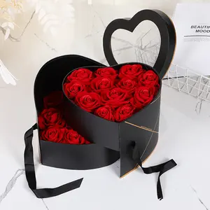 AYOYO OEM Mother Valentine's Day heart-shaped gift box heart soap flower box for mother's day flowers gifts 2024