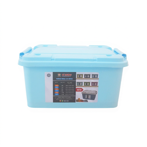 Modern Lockable Plastic Storage Box Lid Large Capacity Heavy Duty Stackable Airtight Organizer <b>Bin</b> Home Kitchen Bedroom Shed - Product Image 1