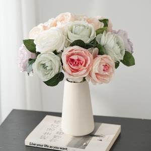 Roses artificielles en gros pour bouquets <span class=keywords><strong>de</strong></span> mariage, bouquets <span class=keywords><strong>de</strong></span> roses en soie artificielle personnalisés pour la décoration <span class=keywords><strong>de</strong></span> la maison - Product Image 2
