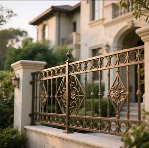 Main courante <span class=keywords><strong>en</strong></span> bois élégante et moderne pour intérieur, <span class=keywords><strong>rampe</strong></span> <span class=keywords><strong>d</strong></span>'<span class=keywords><strong>escalier</strong></span> pour balcon et intérieur personnalisée avec design <span class=keywords><strong>en</strong></span> fer forgé et acier inoxydable - Product Image 5