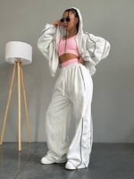 Fabricants de vêtements haut de gamme sur mesure OEM/ODM avec logo de marque personnalisé, MOQ, vêtements Y2K, ensembles de sweats à capuche pour femmes