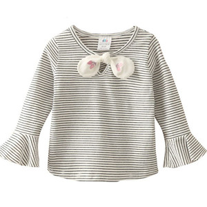 Ropa al por Mayor para Niñas, Camiseta de Manga Larga a Rayas con Estampado de Algodón Taiwanés, Compra al por Mayor desde China - Product Image 2