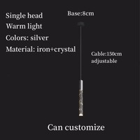 HEKEYLT Lustre LED moderne de style loft, chrome, pour escalier duplex, lustre LED de plafond, lampe suspendue de luxe, cristal K9, 90