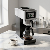 Nouvelle machine à café électrique automatique commerciale en acier inoxydable brossé, programmable, contrôle précis de la température, économe en énergie