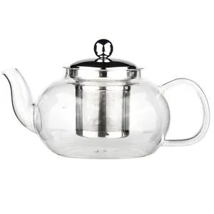 Venda quente Útil Borosilicato Bule De Chá de Vidro Presente de Natal Relaxar Blooming Tea Pot Com Infusor de Chá de Vidro Transparente