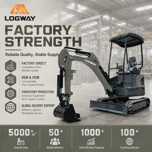 Miniexcavadora V Power LOGWAY 20X con Cubierta, Cuchilla Niveladora, Orugas de Goma, para Trabajos Agrícolas y de Construcción, Uso Profesional - Product Image 2