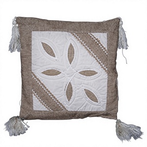 Housse de coussin élégante en tissu Juco, confectionnée en mélange de coton 100% de qualité supérieure, texture naturelle, qualité durable, design moderne, motifs floraux, fermeture éclair - Product Image 1
