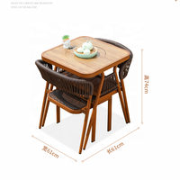 Juego de Muebles de Exterior para Patio, Jardín, Terraza, con Mesa de Comedor y Sillas para Barbacoa con Carbón Vegetal, Diseño Inteligente para Hervir Té, Venta al por Mayor, OEM, ODM