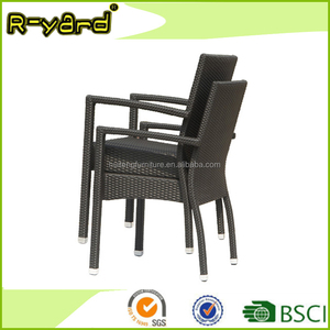 En Aluminium En Rotin en osier en plein air meubles de restaurant empilable meubles de café avec cetral jambe - Product Image 3