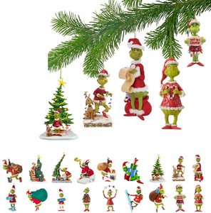 Adornos Navideños Acrílicos Divertidos de Alta Calidad STELLAR PATH, Decoración para Árbol de Navidad con Diseño de G-rinch Verde, 10 cm, Venta al Por Mayor - Product Image 1