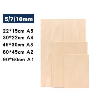 Custom A1/A2/A3A4/A5/A6 Basswood Engraving Board Laser CNC Cutting Unfinished Blank Wood Decoration Carton Souvenir DIY Europe