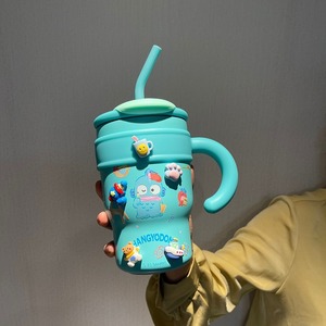 Chibi Maruko Chan Stainless Steel Tumbler 316 Inner Large Capacity Vacuum Insulated With Straw For Office Use - Product Image 3