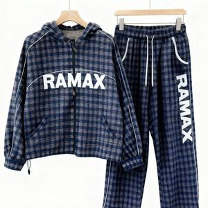 Nouvelle Tendance Personnalisée : Ensemble Sweat à Capuche et Pantalon de Survêtement pour Homme, Coupe Oversize, en Tissu Gaufré Épais, avec Fermeture Éclair, Brodé et Imprimé, Haute Qualité - Product Image 2