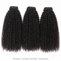 Extensions de cheveux humains brésiliens bouclés afro 12A, mèches de cheveux vierges non traités, noir naturel, extensions de cheveux brésiliens