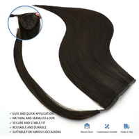 Extensions de cheveux queue de cheval enveloppantes de qualité supérieure, 100 % naturelles, provenant d'un seul donneur, à clipser