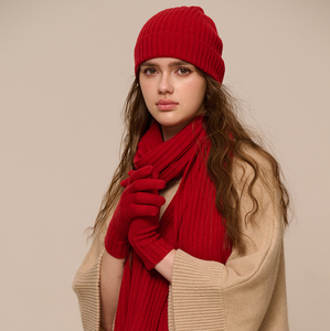 Ensembles Chauds Hiver en 100% Laine Mérinos pour Femmes et Filles, Écharpe <span class=keywords><strong>Bonnet</strong></span> et <span class=keywords><strong>Gants</strong></span> Tricotés Élé<span class=keywords><strong>gants</strong></span> en Laine - Product Image 2