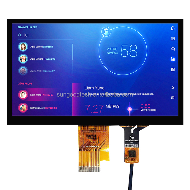 7 inch TFT LCD display HD IPS LVDS interface capacitive touch screen 1024*60 resolution plug-in 40Pin New