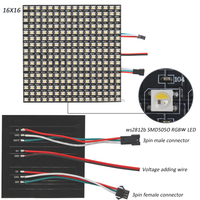 Matrice LED flexible WS2812 SK6812 DC5V WS2812b 8x8 8x32 16x16, panneau de pixels RGB programmable, écran d'affichage DIY