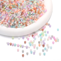 200 Pièces Perles en Verre Œil de Chat Multicolores de 4 mm, Perles Espacées Libres pour Fabrication de Bijoux DIY, Bracelets Mignons, Colliers, Fournitures d'Artisanat Z8