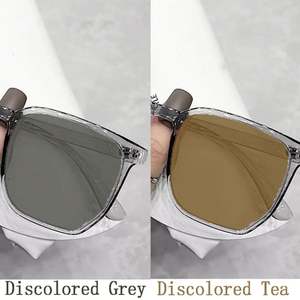 Gafas de Computadora con Lentes Intercambiables Gris Marrón, Montura Grande Cuadrada, Fotocromáticas, Anti Luz Azul, para Hombre y Mujer, 2025 - Product Image 6