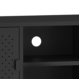 Gabinete de Tv, juegos de muebles para sala de estar, Banco de piso de entretenimiento de medios de acero negro largo, <span class=keywords><strong>mesa</strong></span> de estante de TV de televisión - Product Image 5