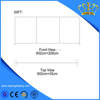Support d'affichage en tissu tendu personnalisé 8x8, 8x10, 8x20 pieds pour stands de vente au détail et promotions, toile de fond en tissu