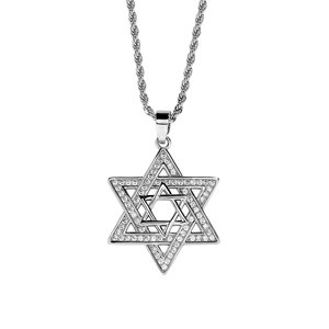 YYN Para Moda Europa América Medio <span class=keywords><strong>Oriente</strong></span> Hip Hop Colgante Estrella de David con Diamantes Transfronterizo Unisex Estrella de Seis Puntas Cobre con Cuerda - Product Image 5