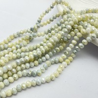 8mm Galvanoplastie Facettes DIY Bijoux Faits À La Main Accessoires Bracelet Plat Collier Assortiment De Perles Vertes