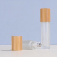 Flacon compte-gouttes en verre ambré dépoli transparent de 5 ml, 10 ml, 15 ml, écologique, pour parfum, sérum de soin et huile essentielle, avec bouchon en bambou