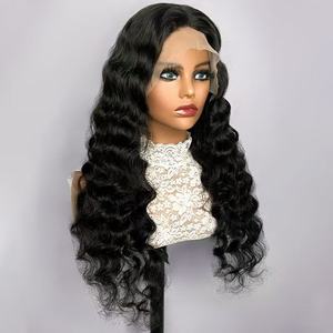 Perruques en cheveux Remy lâches et profonds, 13 pour perruques, 24 pouces pour bonnet en dentelle, pour usage quotidien pour femmes - Product Image 3