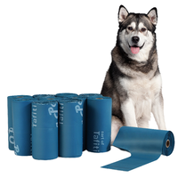 Sacs à déjections canines biodégradables en PBAT PLA, non parfumés, résistants, rouleaux de recharge, anti-fuites, couleur personnalisée, OEM ODM