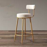 Tabourets de bar à structure métallique avec sièges et dossiers en cuir PU ; tabourets de bar multiplaces à dossier haut, conçus pour une utilisation prolongée à la maison