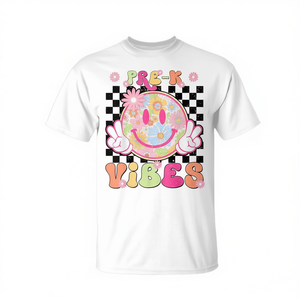 Camiseta para niñas Pre-K Vibes del primer día de clases para maestras - Product Image 2