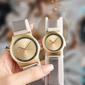 Reloj de Cuarzo de Lujo de Marca Superior para Hombre y Mujer, Reloj de Pulsera Casual de Moda para Parejas, Montres Femme, Caja de Aleación, Esfera de Cristal, Hangzhou - Product Image 3