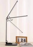 Lampe de bureau LED sans fil pliable rechargeable, à commande tactile, intensité réglable, flexible, simple, électrique, contemporaine, protectrice des yeux