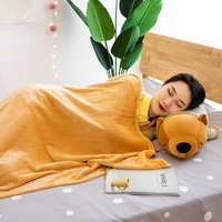 Couverture de sieste et oreiller 2-en-1 en peluche, motif éléphant et hippopotame mignons, confortable, pour le sommeil des enfants, adaptée à la climatisation