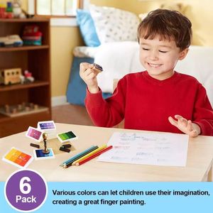 Benutzer definierte Clean Touch Finger abdruck Stempel Stempel Pad Druckfarbe Set für 15Color Craft Ink Pad für Stempel Papier Holz Stoff - Product Image 6