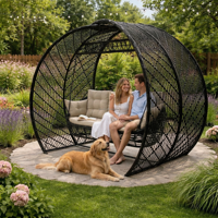Fauteuil suspendu en rotin moderne pour extérieur Foshan, idéal pour projets hôteliers, chaise suspendue en osier autoportante pour patio