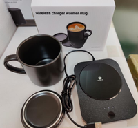 Mug à café en céramique avec chargeur sans fil électronique personnalisé, chauffage, 3 réglages de température (45°C/50°C/55°C), capacité de 12 oz, USB