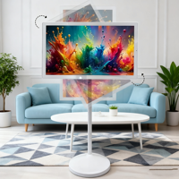 Écran d'Affichage Intelligent Portable Android Rechargeable LCD Sur Pied Étanche Moniteur Tactile Armoire Blanche LED TV Intelligente sur Roues