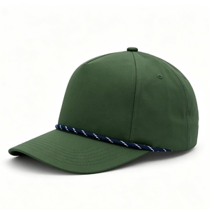 Custom Wholesale <b>Army</b> Green 6 Panel Rope Snapback <b>Cap</b> Blank Custom Embroidery Logo Flat Brim Plastic Snapback Hat Multi Colors - Product Image 1