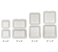 Boîte à gâteau bento en bagasse jetable, emballage alimentaire compostable à clapet pour plats à emporter