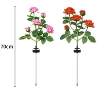 Lampe solaire d'extérieur à LED en forme de rose, étanche, à piquet, pour jardin, avec changement de couleur, éclairage décoratif