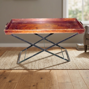 Industrial Vintage <b>Solid</b> <b>Wood</b> <b>Desk</b> Antique Design Room Service Tray Table Dining Home Furnishing Hall Apartment Bedroom NIDRAN - Product Image 3