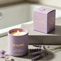 Bougie de Manifestation et d'Intention C&H en Cire de Soja, Pot Mat Personnalisable avec Logo, Bougie d'Affirmation Positive pour le Bien-être Spirituel, Cadeau en Gros