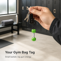 Mini haltère porte-clés chromé, anneau porte-clés haltère, cadeau pour les fans de sport et de gym, pour clés de voiture, hommes, femmes, logo personnalisé OEM